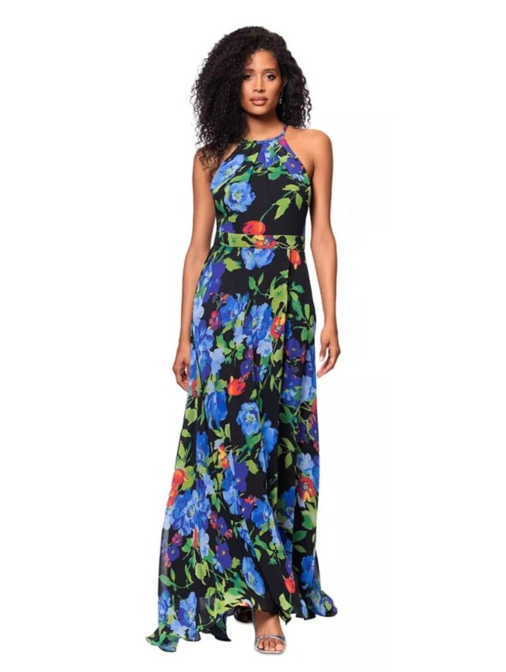 Betsy & Adam Petite Printed Pleated Sleeveless Dress Women Size 8